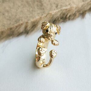 Kate Spade Puppy Gold Wrap Ring Size #6